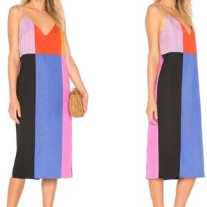 Mara Hoffman Multicolor V-Neck Midi Dress